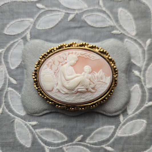 Brooch - Pink Scenic Cameo Brooch