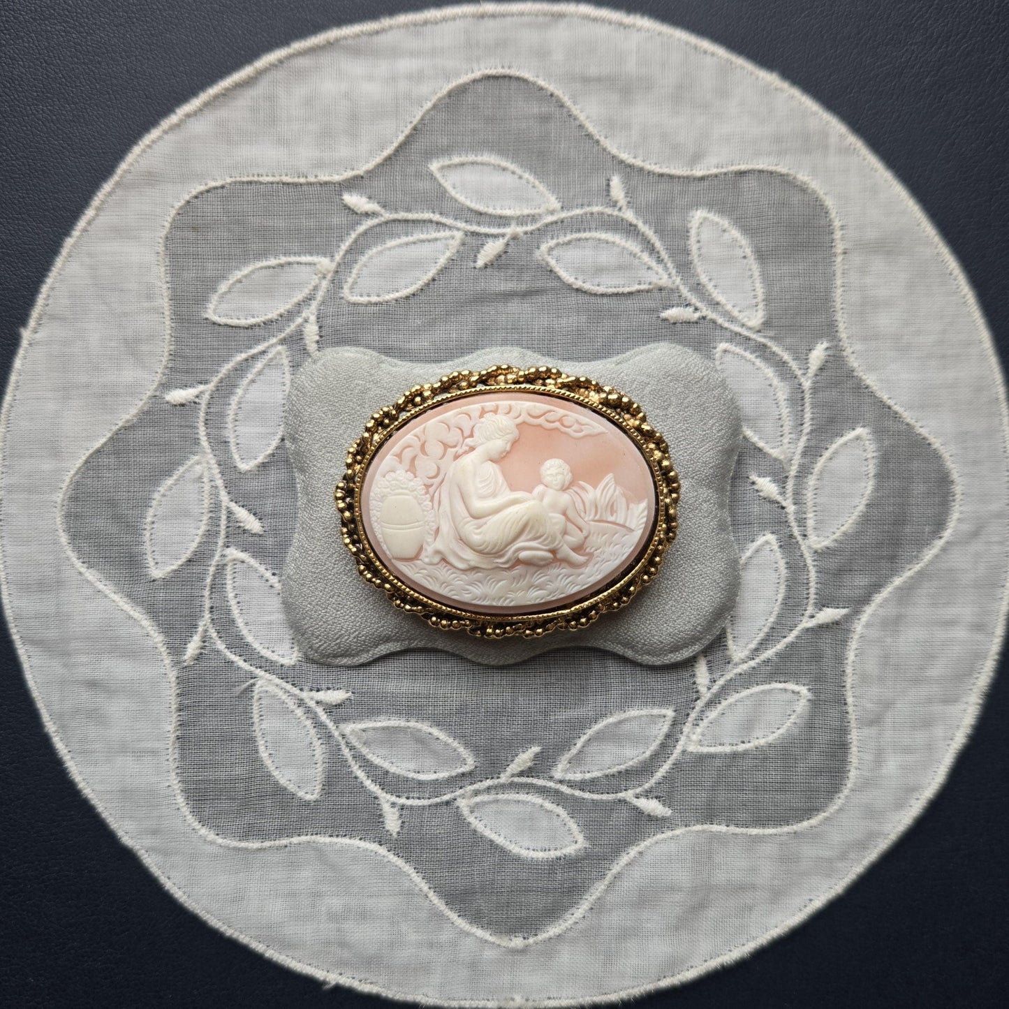 Brooch - Pink Scenic Cameo Brooch