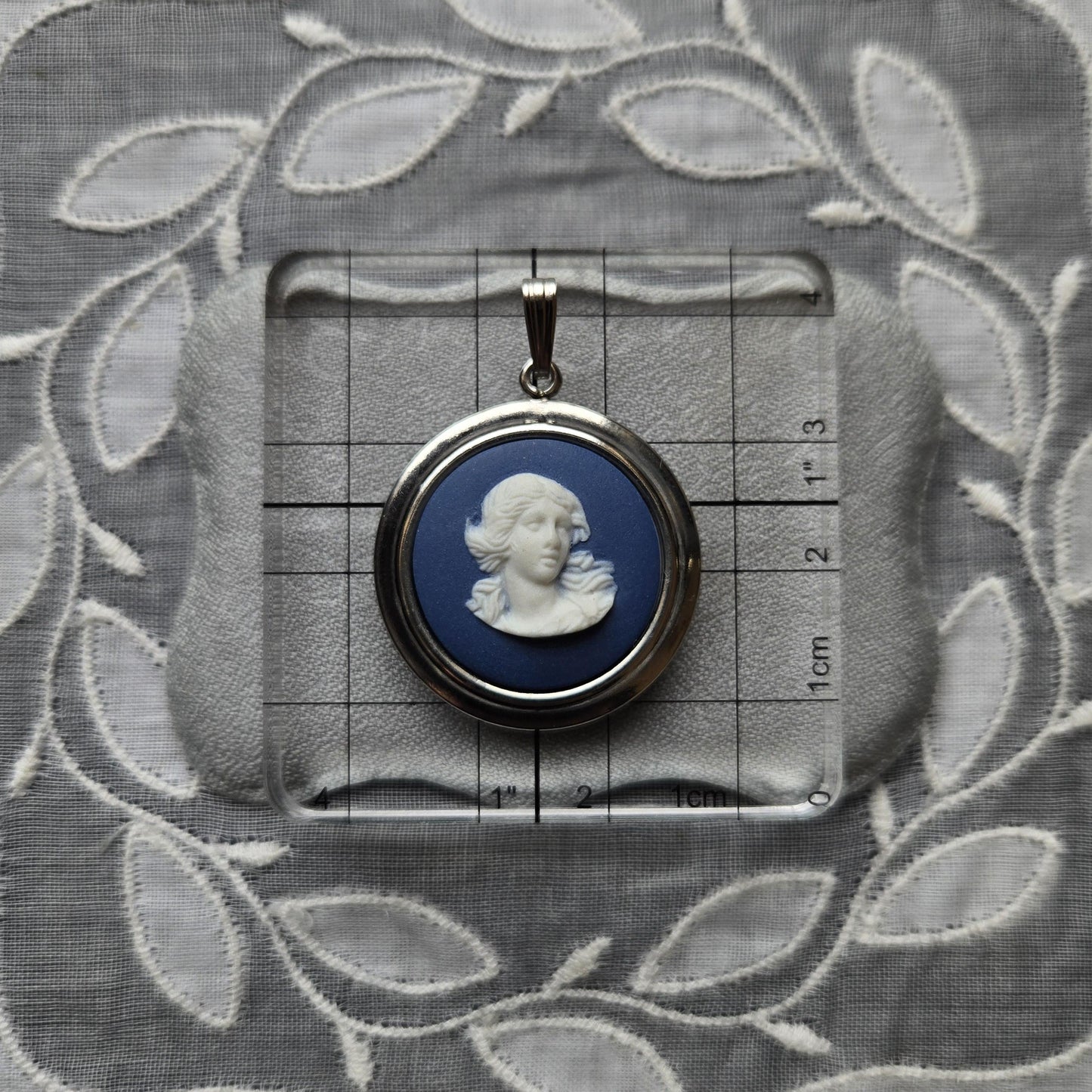 Necklace - Wedgwood Blue Jasperware Cameo Necklace
