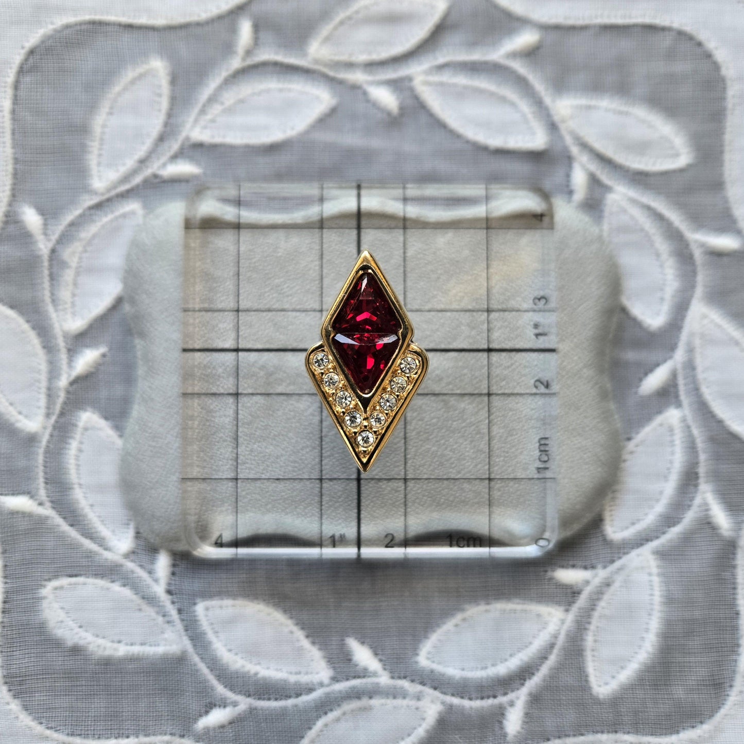 Posts - Swarovski Crystal Red and Clear Crystals Stud Earrings