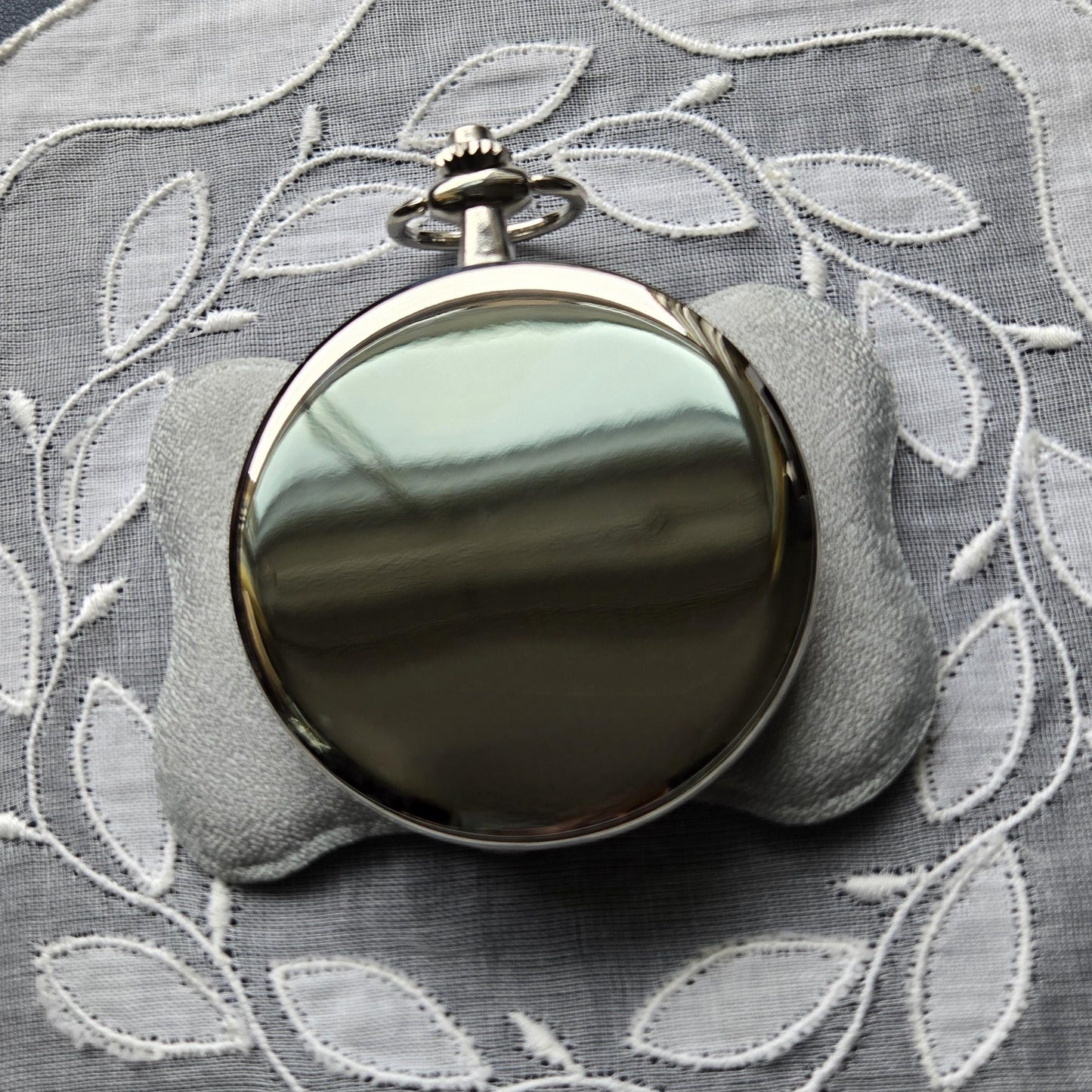Pocket Watch - Blue Enamel Silver Tone Pocket Watch