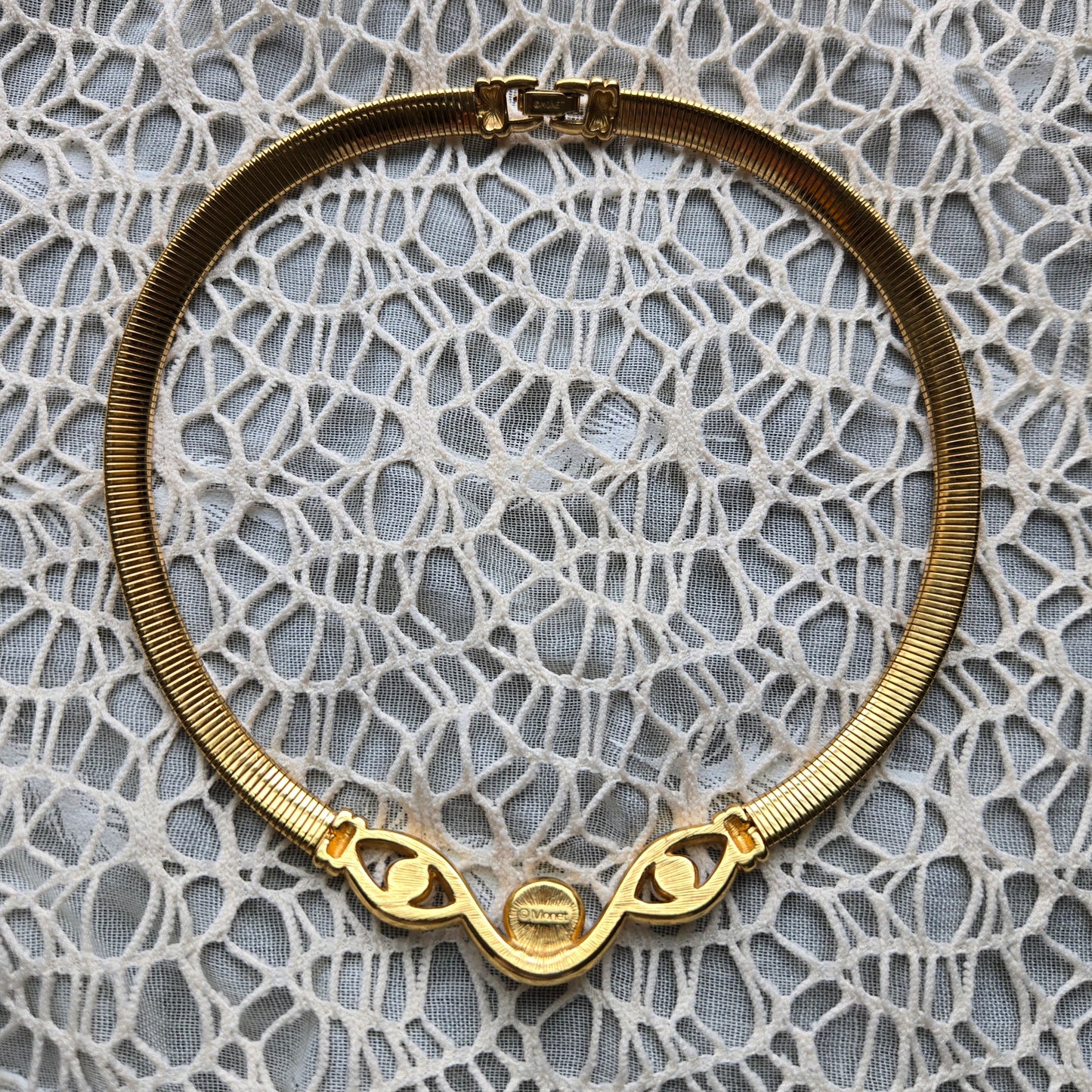 Necklace - Monet Pearl and Crystals Statement Necklace